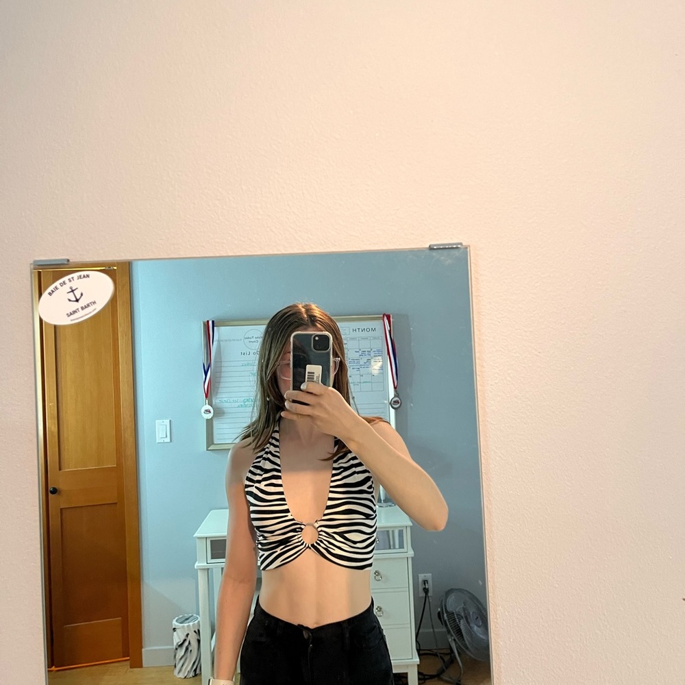 Shein zebra halter top